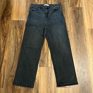 Hidden Ankle Straight Washed Black Jeans size 34